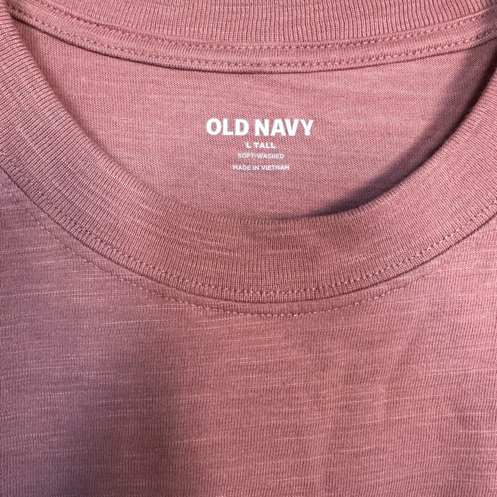 Old Navy | L Tall | Soft Washed Tee | Heather Pink | NWT